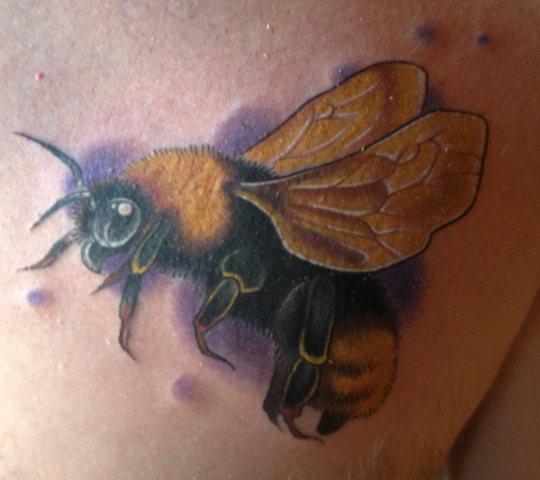 Fuzzy Bumblebee Tattoo by Matt Rousseau